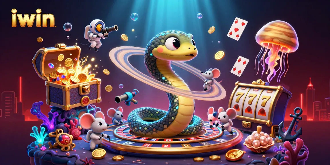 iwin gaming scene showcases astronaut mice betting on a roulette-like Saturn, embodying vibrant casino energy.