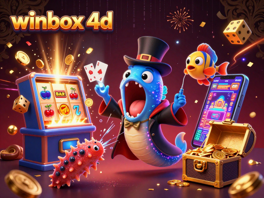 Engage with winbox 4d in this vibrant scene of animated casino magic.