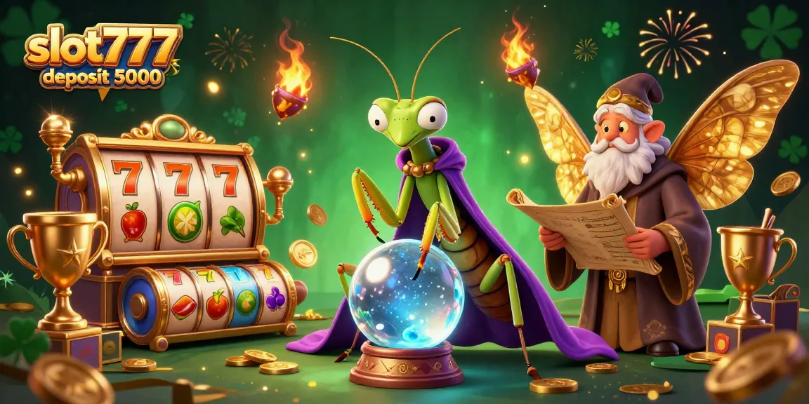 Experience thrilling jackpots at slot777 deposit 5000 with vibrant reels, fortune teller characters, and sparkling coins.