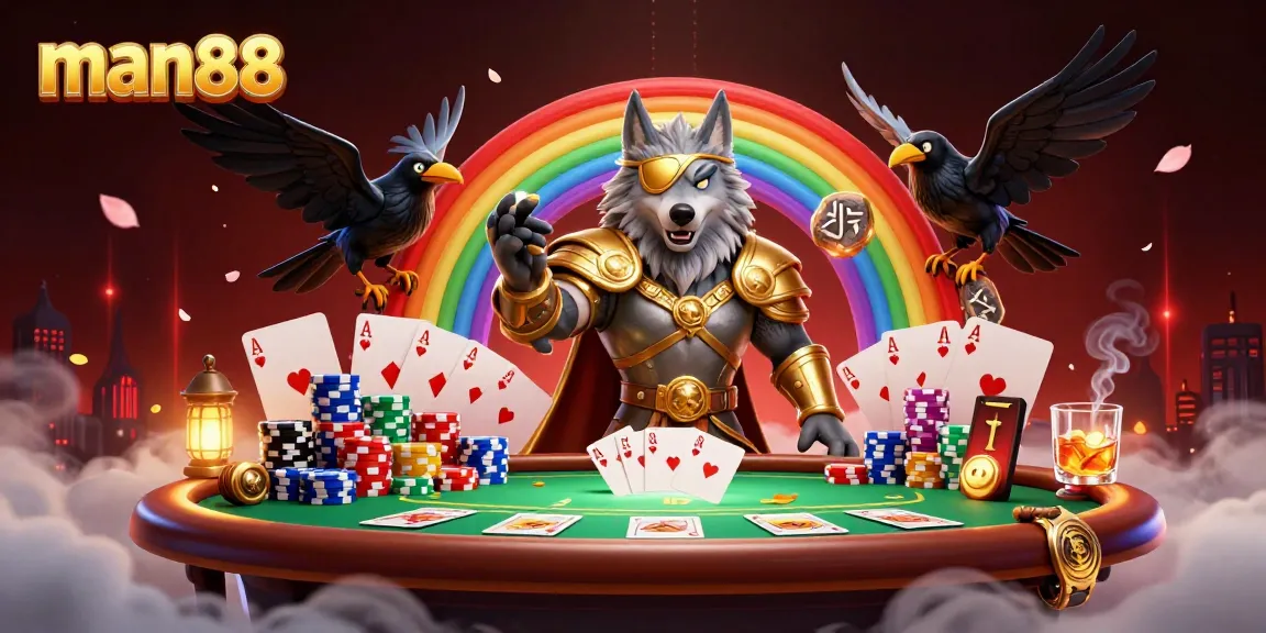 Experience thrilling gameplay with man88 in a vibrant casino-themed 3D scene filled with rich detail.
