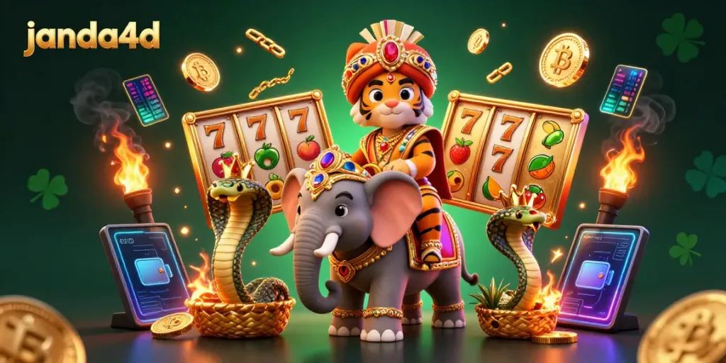 Menang besar di janda4d dengan simbol slot dan elemen permainan kasino yang kaya