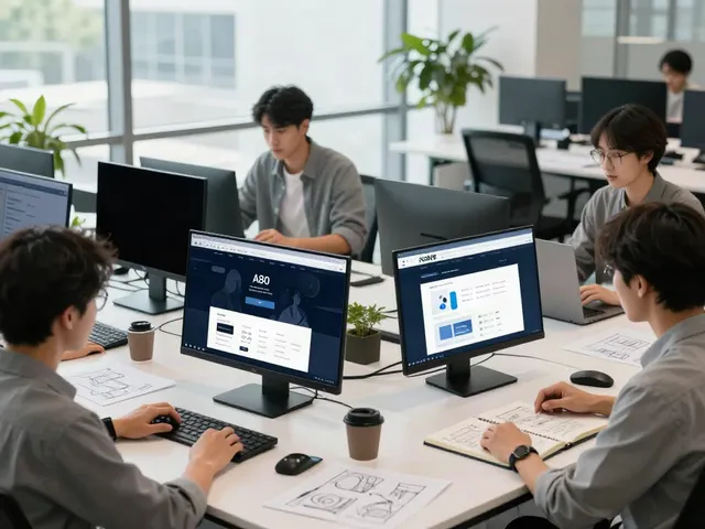 The A80 website showcases a modern tech workspace highlighting innovative collaboration.