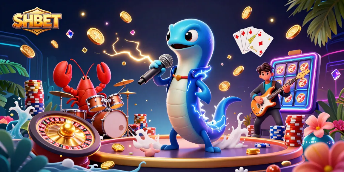 Join SHBET's electrifying casino night with a DJ eel, lobster drummer, and seahorse guitarist in a vibrant underwater scene.