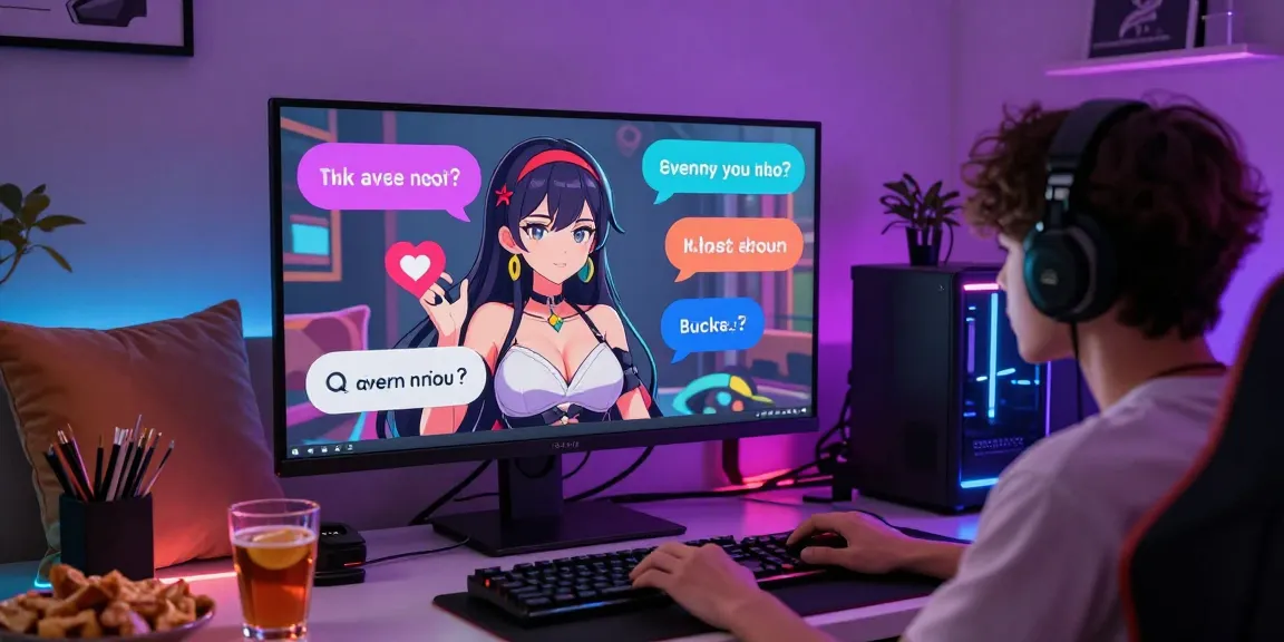 Engaging hentai chat with an animated character in a cozy digital setting, showcasing playful interactions and vibrant atmosphere.