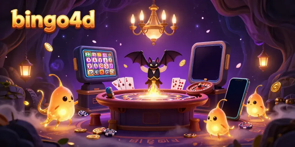 Permainan bingo4d di kasino gua yang diterangi oleh glowworms, dealer kelelawar, dan elemen perjudian.