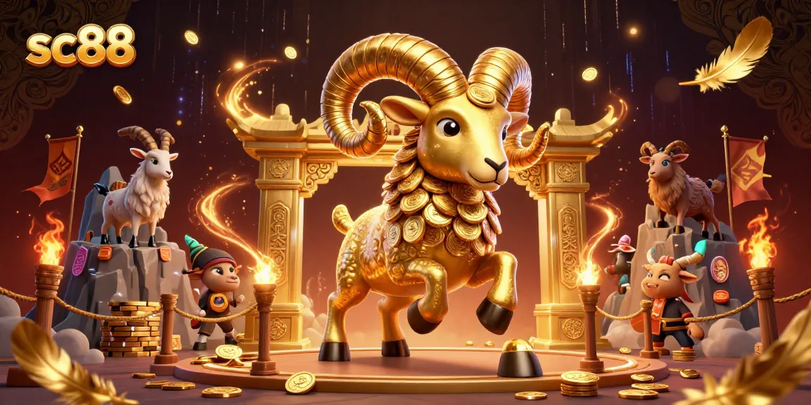 Engage in thrilling gameplay at sc88 with a golden ram charging through a dynamic casino arena.