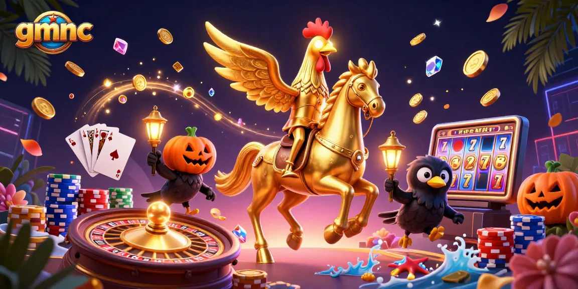 Experience thrilling gambling action with gmnc as the golden rooster explores a vibrant casino.
