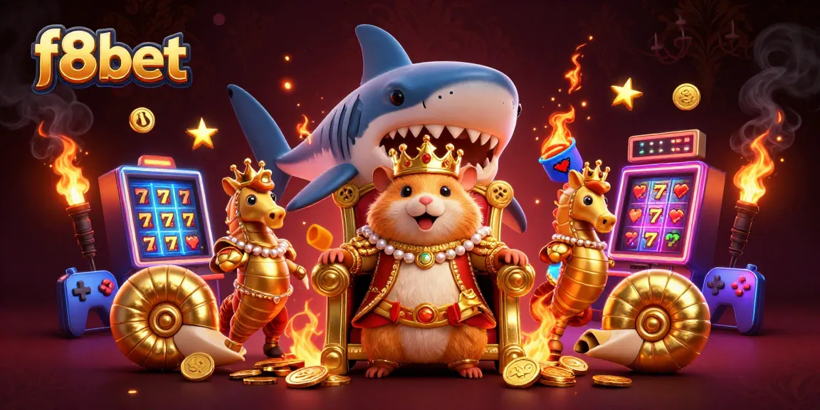 Experience thrilling jackpots with f8bet in this dynamic 3D casino scene featuring vibrant slot machines.