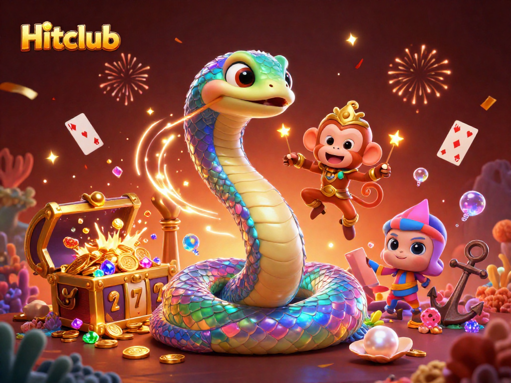 Hitclub's captivating casino scene showcases vibrant characters and dynamic gaming action.
