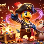 Spin and win at rejekibet, showcasing a vibrant scene with slot reels, gold coins, and colorful celebration elements.