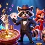 Engage in thrilling gameplay at c168 with raccoon, fox, and hedgehog capturing casino excitement!
