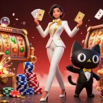 Engage with nra tour and travel at this vibrant illustration showcasing the thrill of slot games.
