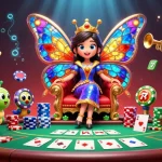 KAPTEN189 bermain slot online dengan suasana kasino yang hidup dan penuh warna.