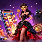 Experience the thrill of gaming with jun88 com featuring a vibrant 3D illustration of casino elements and characters.