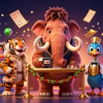 Experience thrilling wins with spaceman88 at a vibrant casino scene featuring unique gambling characters and exciting game elements.