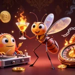 Engage with 98WIN's thrilling casino experience featuring vibrant characters and crypto elements.