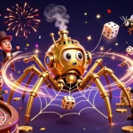 Engage with SHBET's vibrant 3D casino world featuring golden elements and exciting game visuals.