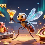 Experience thrilling gameplay in dominoqq with a vibrant 3D casino mascot and unique interactive elements.