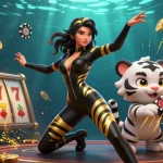 Experience the thrill of slot depo 5k in this vibrant 3D casino scene with stunning characters and dynamic game elements.