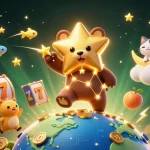 Experience winning moments with slot deposit 5000, featuring vivid casino elements and cosmic characters.