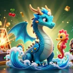 Sbobet players engaging in thrilling slot games, surrounded by vibrant animated elements and spectacular winnings.