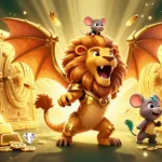 Engage with the exciting f8bet casino universe showcasing dynamic golden treasures and a fantasy chimera