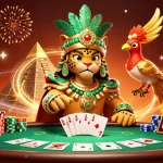 Players engage in a thrilling game at UU88's vibrant poker table surrounded by colorful chips.