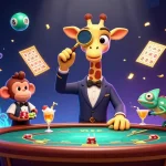 Play exciting games on Raja Game with vibrant lottery balls, thrilling cocktails, and a high-roller giraffe.