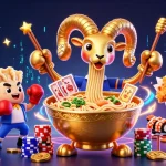 Get ready for sabung ayam online action with animated casino characters in a vibrant 3D illustration.