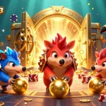 Engage with linh vật SEA Games 33 in this dynamic digital illustration showcasing vibrant casino elements and excitement.