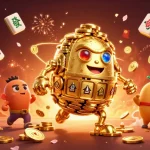 Engage with the vibrant w88 link scene filled with a golden golem and festive gaming elements.