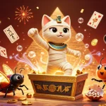 Experience Caswino's thrilling gaming atmosphere with a vibrant illustration of casino-themed characters.