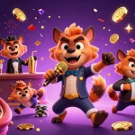 Experience thrilling gameplay with Ga179 at a vibrant casino scene featuring humorous hyenas.