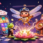 Engage with the slot bonus new member offer featuring vibrant casino elements and characters in a dynamic illustration.