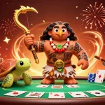 Experience the excitement of gambling with Link 789K in a vibrant, action-packed casino scene.