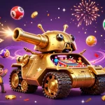 Experience thrilling gameplay at c168 with a vibrant 3D casino illustration showcasing dynamic lottery and gaming elements.
