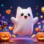 Experience the thrill of rr 88 with a ghost cat and bat in a haunted casino adventure.