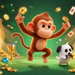 Experience the thrill of 88CLB in a vibrant casino chase with a mischievous monkey and a curious puppy.
