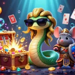 Spin the reels with s123b's thrilling casino adventure featuring Medusa, a warrior mouse, and vibrant game elements.