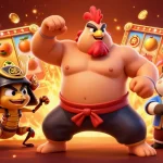 Experience thrilling action at say88 with a powerful sumo rooster and samurai cricket amid vibrant slot games.