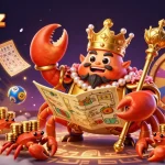Experience the thrilling atmosphere of e28betz with a vibrant lottery scene featuring a golden crab emperor.