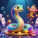 Play vibrant slots and win with crazyvegas' playful monkey king and a magical rainbow serpent.