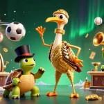 Mainkan slot online dengan keseruan gambar yang penuh warna dan simbol keberuntungan di latar belakang.