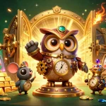 Experience thrilling slot gacor gameplay with a whimsical owl and mouse in a vibrant 3D casino scene.